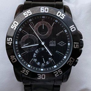Joe Joseph Abboud Men Wristwatch Black Tone Quartz Day/Date Calendar Watch